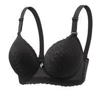 Sujetadores Push-up de Encaje - Cómodo, Transpirable - Sin Costuras, Tirantes de Espaguetis - Elegante - Antideslizante - Para Mujer - De Encaje - Para Tetas Grandes, Negro , 80BC