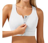 Sujetadores Push Up Mujer, Sujetadores Reductores Deportivo Con Cremallera Frontal Alta Una Sujeción Completa Top De Entrenamiento Con Acolchado Incorporado Camiseta De Yoga Correr Y Hacer Ejercicio