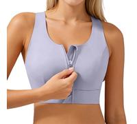 Sujetadores Push Up Mujer, Sujetadores Reductores Deportivo Con Cremallera Frontal Alta Una Sujeción Completa Top De Entrenamiento Con Acolchado Incorporado Camiseta De Yoga Correr Y Hacer Ejercicio