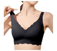Sujetadores Reductores,Sujetador sin para Mujer Ondulado inalámbrico Acolchado suavizante sin Aros cómodo Cuello en V