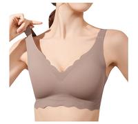 Sujetadores Reductores,Sujetador sin para Mujer Ondulado inalámbrico Acolchado suavizante sin Aros cómodo Cuello en V