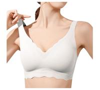 Sujetadores Reductores,Sujetador sin para Mujer Ondulado inalámbrico Acolchado suavizante sin Aros cómodo Cuello en V