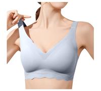 Sujetadores Reductores,Sujetador sin para Mujer Ondulado inalámbrico Acolchado suavizante sin Aros cómodo Cuello en V