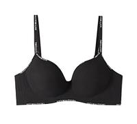 Sujetadores sin tirantes para mujer, brasier push up, sin aros, sin costuras, brasier de 2 copas, brasier con aros, brasier para mujer, sin aros, cuello en V, brasier para dormir, Negro, S
