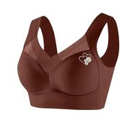 Sujetadores sin tirantes para mujer, encaje de belleza, no acolchado, reductor, figura completa, brasier de 2 copas, brasier con aros, cómodo y doble soporte para busto grande, café, 5XL