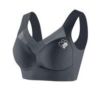 Sujetadores sin tirantes para mujer, encaje de belleza, no acolchado, reductor, figura completa, brasier de 2 copas, brasier con aros, cómodo y doble soporte para busto grande, gris, 5XL