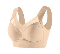 Sujetadores sin tirantes para mujer, encaje de belleza, no acolchado, reductor, figura completa, brasier de 2 copas, brasier con aros, cómodo y doble soporte para busto grande, amarillo claro, XXL