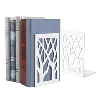 Sujetalibros, 1 Pair Sujeta Libros Estantería de Metal-para Casa, Oficina, Infantil, Escuelas (Blanca Ramita)