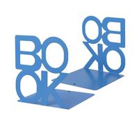 Sujetalibros, 2 sujetalibros de Metal, sujetalibros Huecos para Libros, Adecuado para Aprender a Leer, diseño de CD, DVD para la Biblioteca Escolar para niños y como Almacenamiento(Azul)