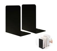 Sujetalibros,2 Unidades Metal Sujeta Libros Sujetalibros de Metal Soporte Libros Estanteria Negro Antideslizante Sujetalibros Bookends Supporto para Oficina,Escuelas,Decoración del Hogar