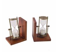 SUJETALIBROS CON RELOJ DE ARENA - JUEGO DE 2