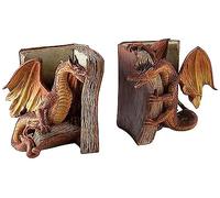 Sujetalibros Creativos De Dragón, Soporte para Estantería De Libro De Dragón, Estatuas Decorativas De Resina Adorno De Escritorio para Libros, CD, Revistas, Decoración