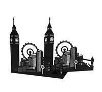 Sujetalibros de Arte, Arquitectura Europea Americana, Estilo histórico, Libro de Archivos, Escuela, Oficina o Regalo, Acero Pesado Antideslizante, Negro, 1 par (Rueda de la Noria de Londres)