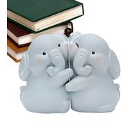 Sujetalibros de elefante, sujetalibros de resina, organizador de biblioteca para el hogar, oficina, sala de estudio, estantería, mesa, granja, bar, cocina, rincón, escritorio, soporte decorativo para