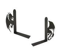 Sujetalibros de escritorio de metal negro para estantes de biblioteca, novela decorativa, reducción de desorden, estilo de estudio en casa, listo para colocar sujetalibros, soporte de libros, tapones
