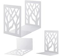 Sujetalibros de escritorio resistentes soportes de libros para estantes sujetalibros de metal para oficina y escuela soporte para estantería de libros decoración del tapones para libros (blanco, 2)