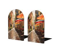 Sujetalibros de madera con estampado callejero italiano, organizador de libros para libros, revistas, DVD y videojuegos