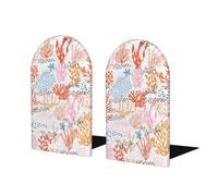 Sujetalibros de madera con estampado de arrecife de coral, organizador de libros para libros, revistas, DVD y videojuegos
