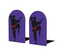 Sujetalibros de madera con estampado de karate para hombres, organizador de libros resistente y elegante, buenos regalos para los amantes de los libros