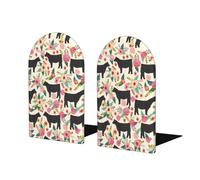 Sujetalibros de madera con estampado de vacas de color rosa, organizador de libros resistente y elegante, buenos regalos para los amantes de los libros