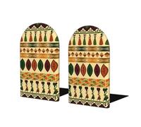 Sujetalibros de madera con estampado tradicional africano de estilo bohemio, organizador de libros para libros, revistas, DVD y videojuegos