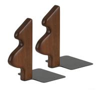 Sujetalibros de madera para árbol de Navidad con base de metal para escritorio de oficina y hogar, sostiene libros de forma segura y proporciona un atractivo elemento decorativo