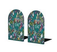 Sujetalibros de madera para estantes de ciencia y química, 1 par de sujetalibros de madera resistente, soporte decorativo para libros, para el hogar, oficina, biblioteca, escuela (13 x 8 cm)