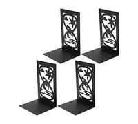 Sujetalibros de Metal 4 Piezas, Ajustables con Bordes Suaves, Diseño Innovador y Decorativo para Hogar y Escuela - Almacenamiento Ordenado, Antideslizante, Duraderos y Versátiles (Reloj de Arena)