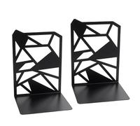 Sujetalibros de Metal con irregularidades y geometría Hueca, Adorno Creativo for Escritorio, decoración for Estudio, Soporte retráctil for Libros(Color-1)