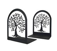 Sujetalibros de metal para estanterías de libros, extremos de libro de moda árbol de la vida, soporte decorativo resistente, biblioteca, 1 par de estudiantes de libros de regalo