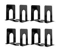 Sujetalibros de Metal para estantes, Soporte para Estante de Libros, decoración del hogar, sujetalibros para Libros, películas, CD, Color Negro, 16,5 x 12,7 x 14,5 cm, 4 Pares/8 Piezas