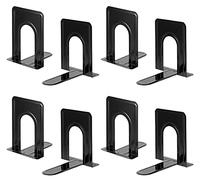 Sujetalibros de Servicio Pesado para estantes, Base Antideslizante, Negro, Ideal para Biblioteca, Oficina, hogar, Escuela, 4 Pares