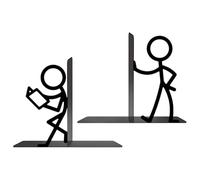 Sujetalibros decorativos: componente antideslizante de arte abstracto de metal, tamaño de 6.89 x 1.18 x 5.91 pulgadas más divertido diseño de soporte para libros, construcción, soporte, cierre, para