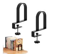 Sujetalibros Estanteria, Sujeta Libros Extensible, Metal Organizador de Escritorio Estantes, Antideslizante Sujetalibros para Oficina, Escuela, Hogar, Biblioteca, Negro, 1 Par