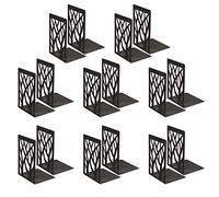Sujetalibros, extremos de libros para sujetalibros para oficina de libro para libros pesados soporte de estante de libros para decoración del hogar soportes de metal sujetalibros negro (8 pares)