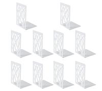 Sujetalibros, extremos de libros para sujetalibros para oficina de libro para libros pesados soporte de estante de libros para decoración del hogar soportes de metal sujetalibros blanco (5 pares)