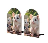 Sujetalibros grande de madera para madre e hijo, diseño de ratas para madres e hijos, accesorio decorativo moderno, sostiene libros de forma segura a sujetalibros, 1 par