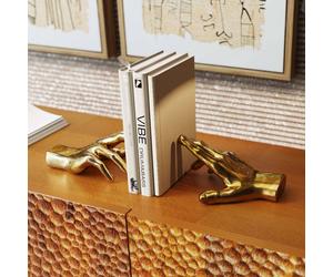 Sujetalibros KARE Holding Fingers, dorado, set de 2