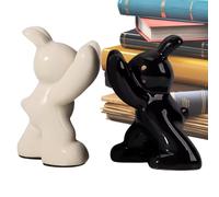 Sujetalibros para estante | Portalibros para estantes - Soportes organizativos en forma de conejo, decoración animal linda para entusiastas de la lectura Estudiantes Profesores