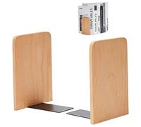 Sujetalibros para Estanterías, 1 Pares Sujetalibro de Madera, Sujetalibros Organizador, Sujetalibros, Sujeta Libro Resistente, para Oficina, Escuelas, Hogar, Biblioteca (Madera de Haya)