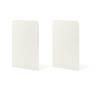 Sujetalibros para Estanterías de Libros, Sujetalibros para Oficina, Extremos de Libro para Libros Pesados, Soportes de Metal para Sujetalibros de Estilo Minimalista Moderno, Blanco Lechoso(1 Pares)