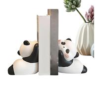 Sujetalibros para Estantes - Encantadores Soportes para Libros De Resina De Panda, Sujetalibros Antideslizantes Estables, Organizadores De Estantes Versátiles, Par De Soportes Decorativos Funcionales