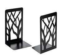 Sujetalibros para Libros Extremos para estantes Extremos de Libro para Oficina de para Libros Pesados Soporte para estantería de Libros decoración del hogar sujetalibros de Metal Negro (1 Pares)