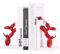 Sujetalibros Perro Globo, Estante Blanco en Forma de L, sujetalibros Modernos de Estatura de Perro, Adecuado para Biblioteca, Oficina, decoración de estantería