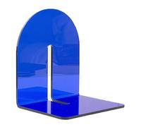 Sujetalibros, soporte de escritorio, sujetalibros de acrílico, tope grueso en forma de L, organizador de libros de escritorio, biblioteca doméstica, oficina (azul translúcido)