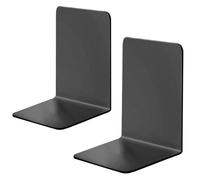 Sujetalibros, Soporte para Extremos de Libros para estantes, Soporte de tapón Divisor con Almohadilla de Goma Antideslizante para decoración, Escuela, hogar, Oficina, Biblioteca, Regalo Negro 2-Pack