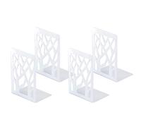 Sujetalibros, soporte para libros, CD, archivadores y DVD. Soporte invisible para estanterías, 2 pares, blanco
