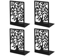 Sujetalibros - Sujeta Libros Estanteria 2 Pares de Sujetalibros Estanteria metálicos Antideslizantes Organizador Invisible para Libros Gruesos Adecuado para el hogar Oficina y escuelas (Negro)