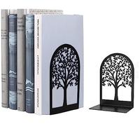 Sujetalibros Sujeta Libros Estantería de Metal-para Casa, Oficina, Infantil, Escuelas 1 par (Negra A)