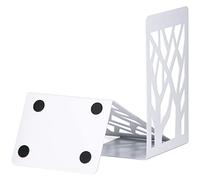 Sujetalibros, Sujeta Libros, Oficina Soporte Libros, Sujetalibros Originales, Sujeta libros Estanteria de Metal, Sombra del árbol Apoya Libros, Infantil, Escuelas, Decoración Del Hogar, Blanco 1 Pares